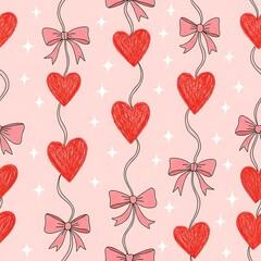 Seamless Digital Pattern Valentine Day Theme Romantic Design