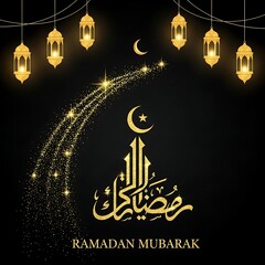 Ramadan Kareem Greeting Card Design For Islamic Month