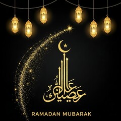 Elegant Ramadan Kareem Poster Design For Digital Greeting