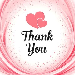 Thank You Script Font Soft Pink White Background