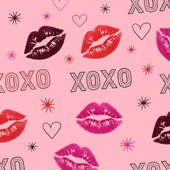 Modern Seamless Digital Pattern With Soft Pink Background