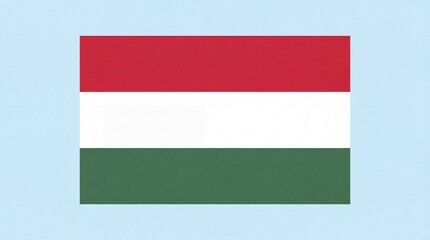 Obraz premium Hungary national flag with red, white, and green horizontal stripes on clean backdrop.