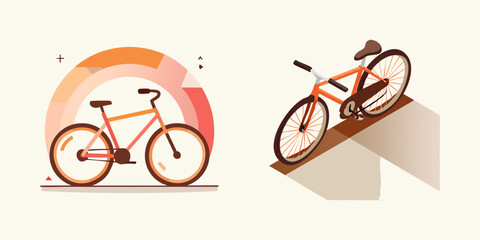 Fototapeta premium Vector illustration of a no cycling sign featuring a black bike silhouette to prohibit vehicle transportation and sport biking on the road