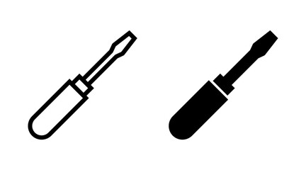Screwdriver icon set vector. tools sign and symbol