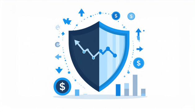 Business Risk Management and Financial Protection Flat Vector Illustration