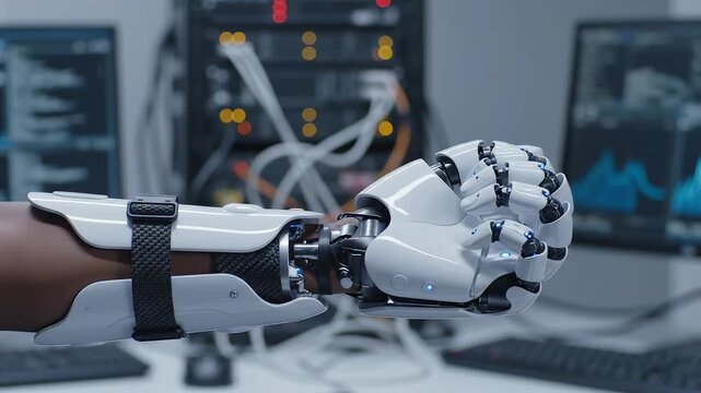 Prosthetic arm with robotic hand