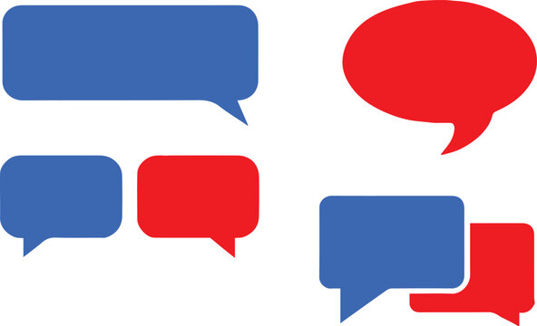 chat icon set six speech bubble vector ui message interface
