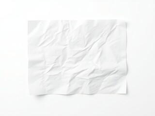 Obraz premium Crinkled white paper texture with shadows on white background