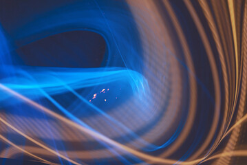 Light painting photograph. Effects created with lights in the dark. Abstract light shapes.