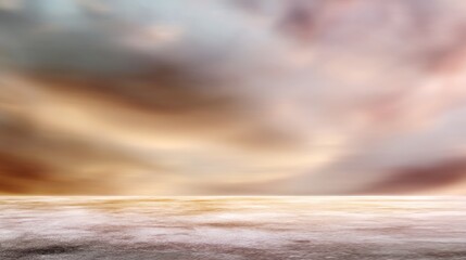 Obraz premium Serene Ocean Horizon at Twilight with Colorful Cloudy Sky and Gentle Waves Reflecting Natural Beauty