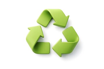 Obraz premium Single 3D Recycling Symbol Icon on White Background