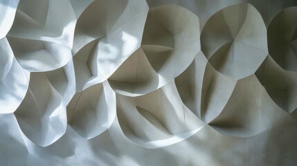 Abstract White Sculptural Design with Curved and Folded Shapes