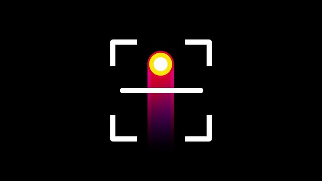 A bright orange circular orb glows with a trailing purple mist as it moves through the scanning brackets suggesting a mysterious celestial object traveling at high speeds across the deep galaxy