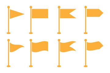 Different flag icons set.  Waving flag glyph icon. Flag icon collection. Vector illustration. eps 10