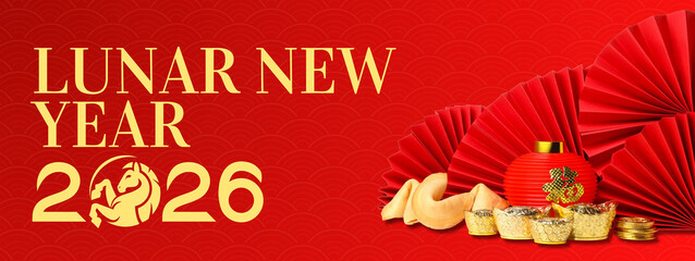 Naklejka premium Lunar New Year is marked by festive decorations