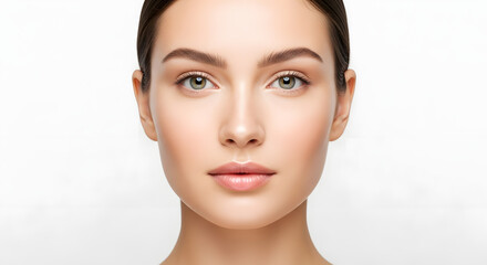 Young Woman with Green Eyes Portrait.