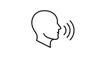 Voice Recognition Icon &ndash; Speaking Sound Wave Communication Symbol Minimal Design