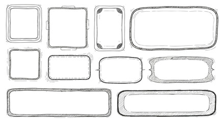 Obraz premium Hand drawn text boxes for creative project design and layout