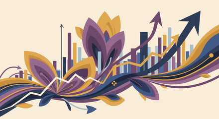Obraz premium A vibrant illustration evoking progress and innovation, perfect for business presentations or creative designs.