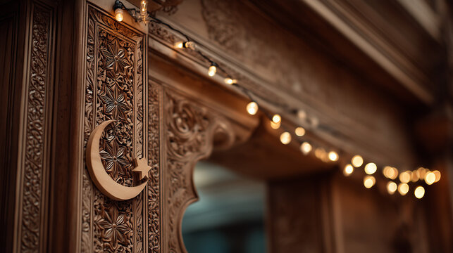 Dol Purnima Festival in Bangladesh Celebrations with Traditional Decorations and Lights on Wooden Archway