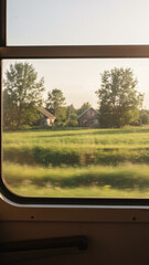 from inside the train with a rural atmosphere