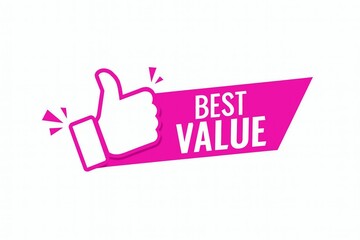 Best value offer with thumbs up symbol