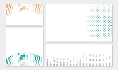 Abstract Background Set With Dotted Patterns And Text Space Isolated On A White Background. Vector Illustration.