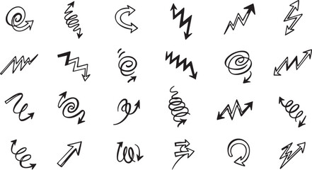 Hand Drawn Doodle Arrows & Scribble Elements Set,Creative Sketchy Arrow Doodles &ndash; Abstract Line Art Pack,Modern Doodle Arrows Collection for Graphic Design,Abstract Hand-Drawnred]