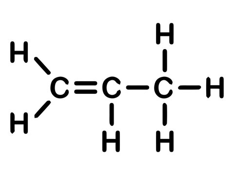 Chemical structure of propene