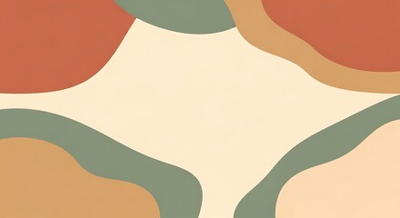 Abstract Art with Earthy Colorful Shapes.