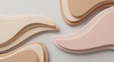 Abstract Beige Shapes with Soft Edges.