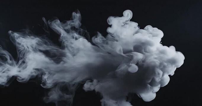 Smoke Cloud on Black Background.