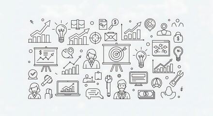 Business Icons for Marketing and Strategy Planning.