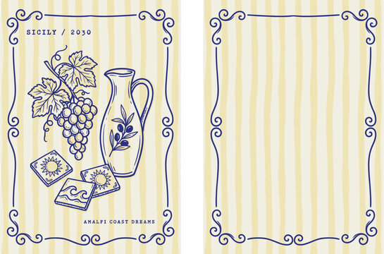 Vintage Lemonade Label Design with Lemon and Floral Illustration