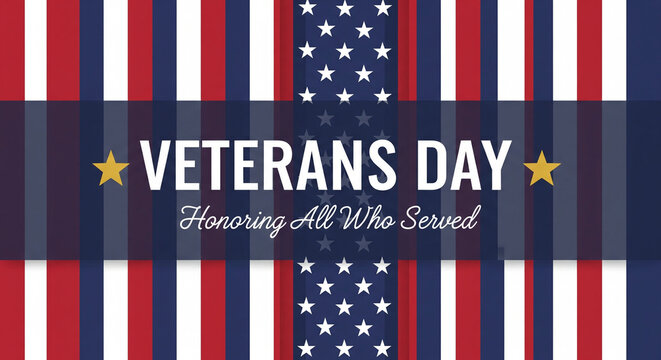 Veterans Day. American flag. Suitable for posters, banners and social media. Blue background