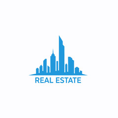 Obraz premium Real Estate City Skyline Logo Design.