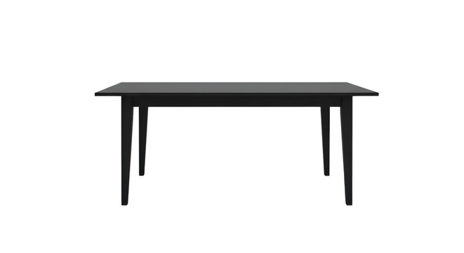 Minimalist black rectangular table wireframe on dark background