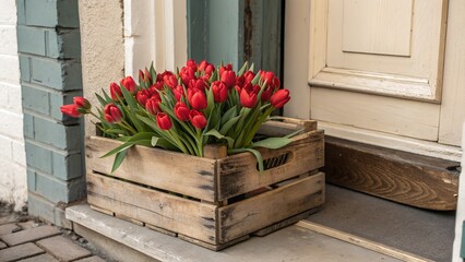 tulips in a pot