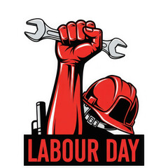 Labour day concept with worker holding wrench isolated on transparent background