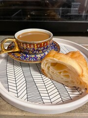 Croissant with coffee 