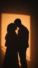 Romantic Couple Silhouette In Warm Light
