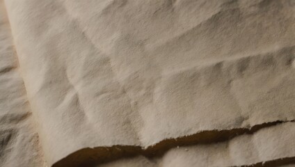 Close-up of folded beige fabric or paper.  Textured surface