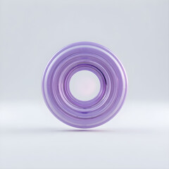 Purple Glass Ring on White Background with Soft Lighting and Modern Aesthetic