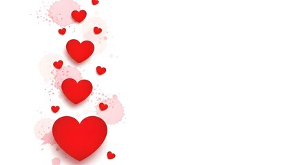 Valentine's day hearts with watercolor effect