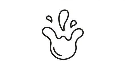 Obraz premium Splashing water droplets icon minimalist line art style symbol for freshness and purity