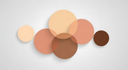 Collection of Brown Colored Circles on White.