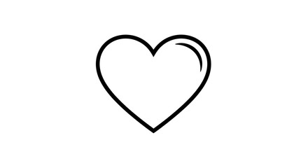 Simple hand drawn heart icon on white background