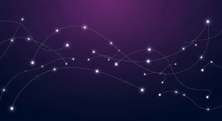 Constellation Stars in Purple Night Sky.