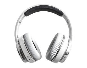 Sleek white over-ear headphones with padded headband and earcups