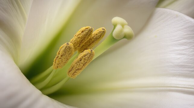 gibberellin. Macro view of tiny pearl-like ovules inside a lily's ovary, intricate biological detail. gardening catalogs, home-decor guides, designed for gardening and botanical catalogs.